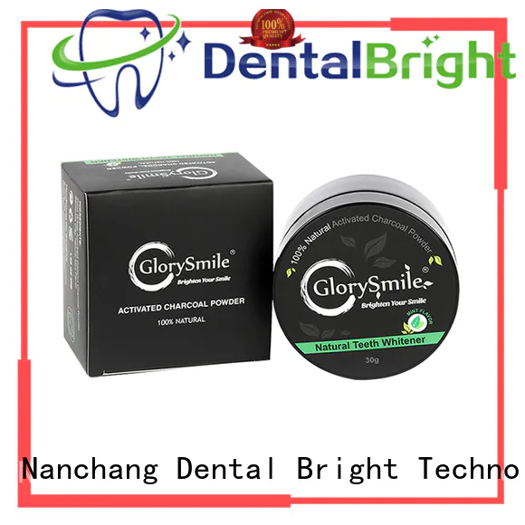 GlorySmile charcoal teeth whitening powder reputable manufacturer for home usage