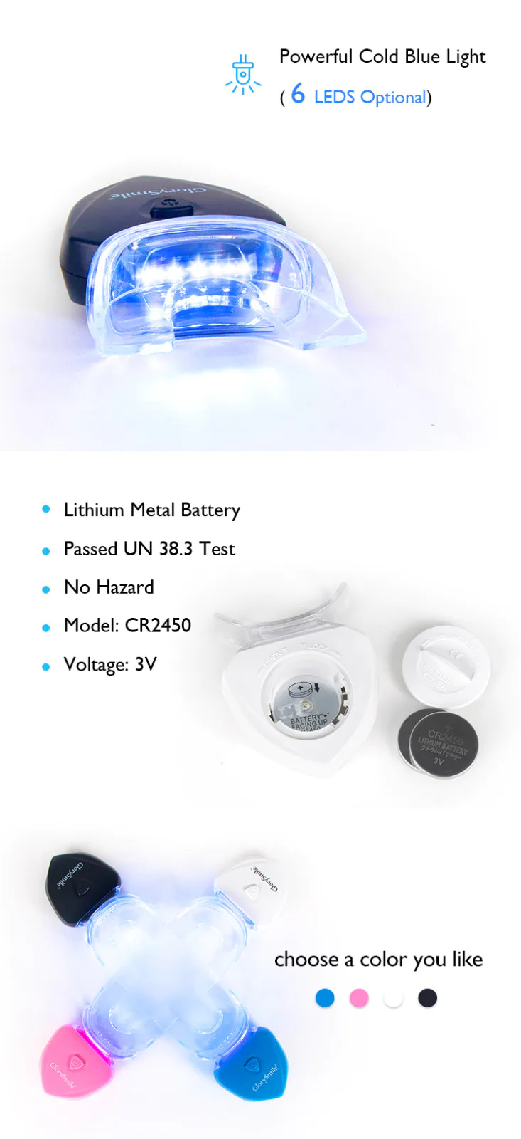 GlorySmile Bulk buy high quality teeth whitening kit with led light Suppliers for home usage