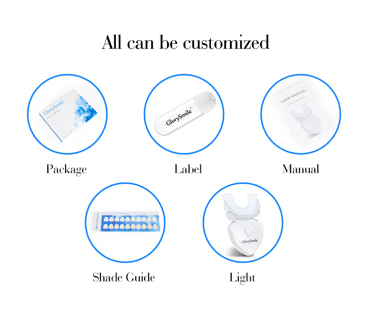 GlorySmile OEM high quality professional teeth whitening vs home kits supplier for home usage