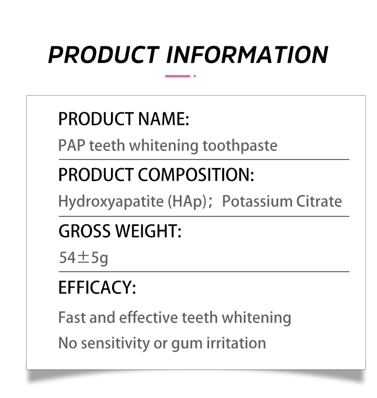 GlorySmile GlorySmile pap teeth whitening gel factory