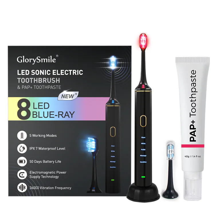 GlorySmile Dental Care Professional Teeth Whitening Toothbrush Blue Led Electric Toothbrush private label