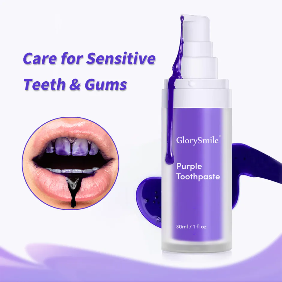 Purple Toothpaste For Teeth Whitening V34 Color Corrector SerumTeeth Whitening Toothpaste Private Label
