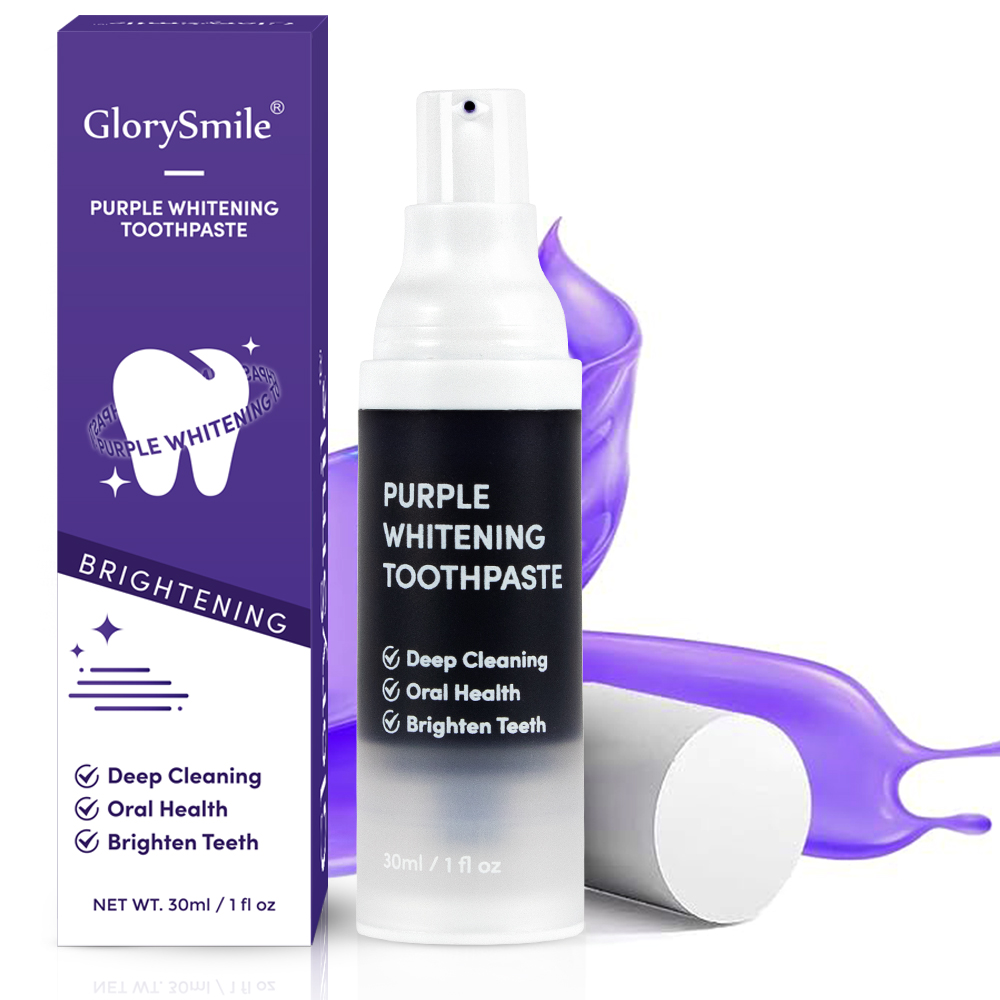 Glorysmile Color Correct Whitening Toothpaste 30ml Travel Size Purple Teeth Whitening Toothpaste For Bad Breath